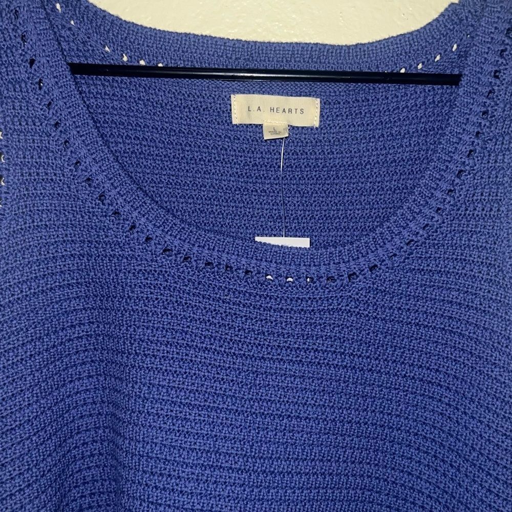 LA HEARTS "ROSIE" CROCHETED CROPPED TANK NWT- size LARGE - Picture 8 of 9